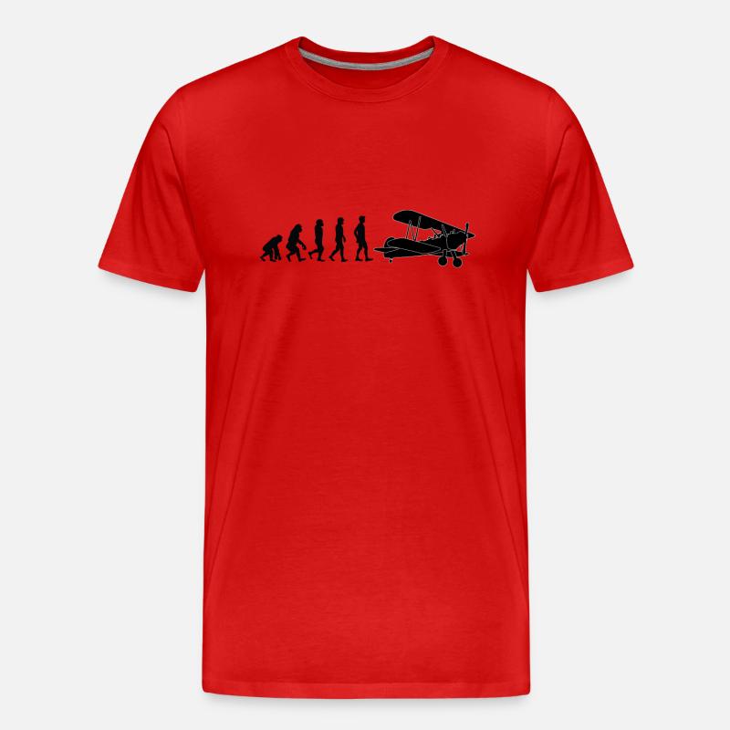 Evolution Pilot - Männer Premium Bio T-Shirt - Rot