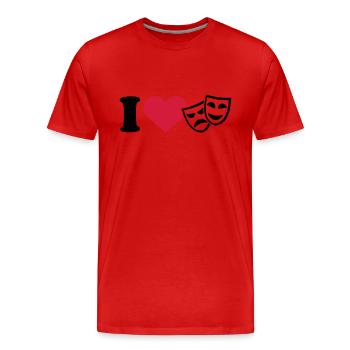 Theater - Männer Premium Bio T-Shirt - Rot - Vorne - Damien (186cm)
