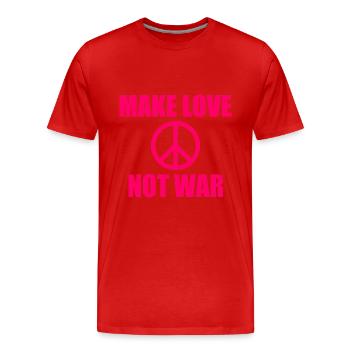 Make love not war - Men's Premium Organic T-Shirt - red - Front - Damien (186cm)