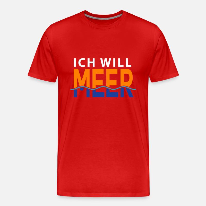 Ich will meer - Männer Premium Bio T-Shirt - Rot