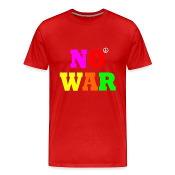 No war - Men's Premium Organic T-Shirt - red - Front - Damien (186cm)