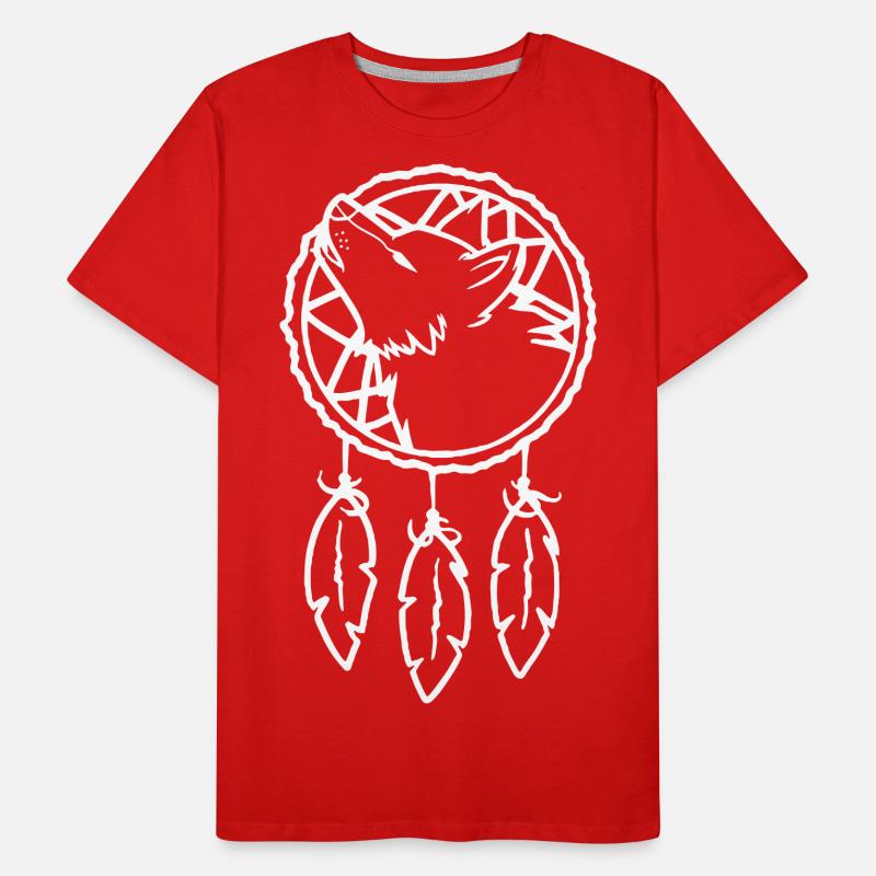 Wolf Dreamcatcher Männer Premium Bio T-Shirt
