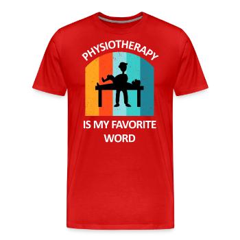 Physiothérapeute Cadeau humoristique disant drôle - T-shirt bio Premium Homme - rouge - Devant - Damien (186cm)