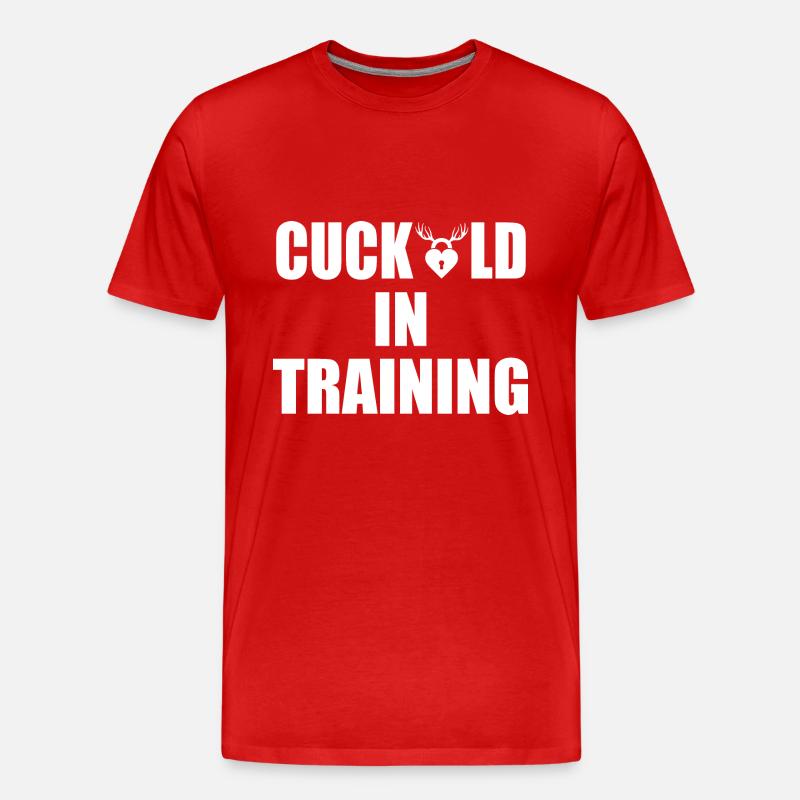 cuckold in training - Männer Premium Bio T-Shirt - Rot