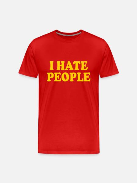I hate people - Men's Premium Organic T-Shirt - red
