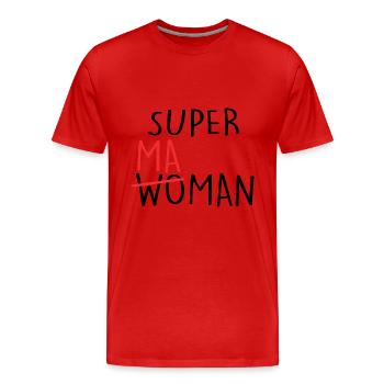 Super Mama | Muttertag | Geschenk Mama - Männer Premium Bio T-Shirt - Rot - Vorne - Damien (186cm)