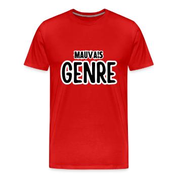 mauvais genre - T-shirt bio Premium Homme - rouge - Devant - Damien (186cm)