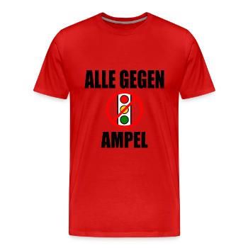 Alle gegen ampel - Männer Premium Bio T-Shirt - Rot - Vorne - Damien (186cm)