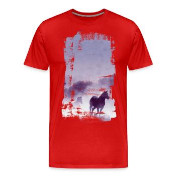 cheval - T-shirt bio Premium Homme - rouge - Devant - Damien (186cm)