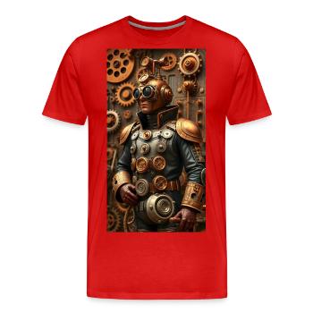 Cyberpunk Suit - Männer Premium Bio T-Shirt - Rot - Vorne - Damien (186cm)