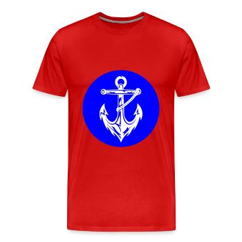 Anker Hafen Icon - Männer Premium Bio T-Shirt - Rot - Vorne - Damien (186cm)