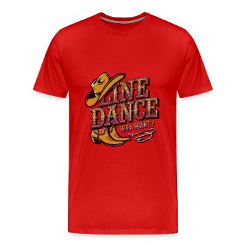 Line Dance Was sonst? Ich bin Line Dancer - Männer Premium Bio T-Shirt - Rot - Vorne - Damien (186cm)