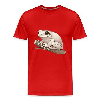 Realistische Laubfrosch Weiche Illustration - Männer Premium Bio T-Shirt - Rot - Vorne - Damien (186cm)
