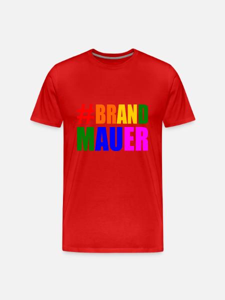 brandmauer - Männer Premium Bio T-Shirt - Rot