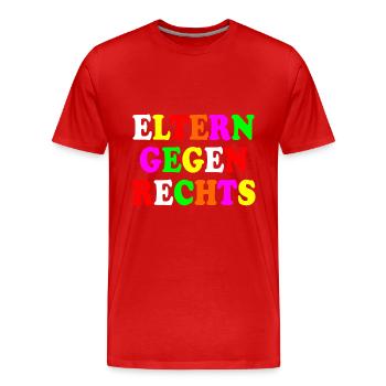 Eltern gegen rechts - Männer Premium Bio T-Shirt - Rot - Vorne - Damien (186cm)