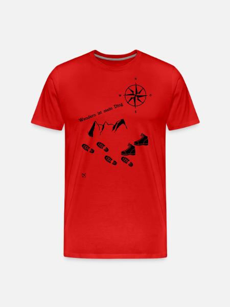 Wandern - Männer Premium Bio T-Shirt - Rot