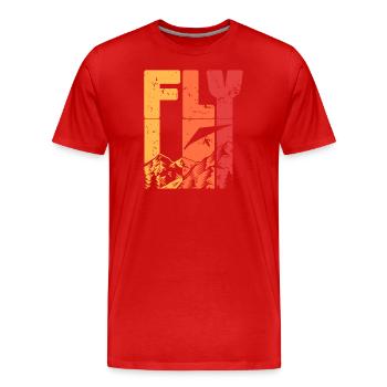 Fliegen, Drachenfliegen | Extremsportarten - Männer Premium Bio T-Shirt - Rot - Vorne - Damien (186cm)