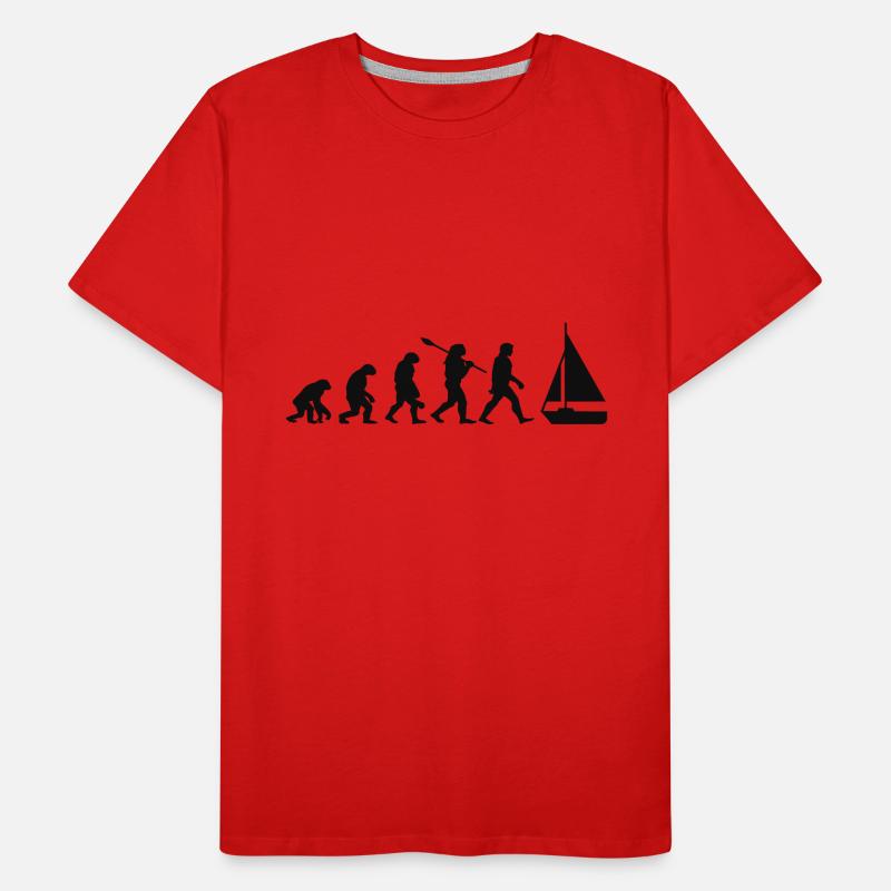 Evolution Segelboot Boot Männer Premium Bio T-Shirt