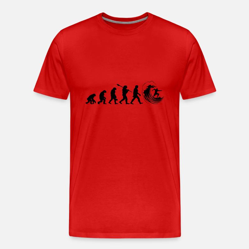 Evolution Surf - Männer Premium Bio T-Shirt - Rot