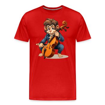 The Tail-Tangled Bassist - Men's Premium Organic T-Shirt - red - Front - Damien (186cm)