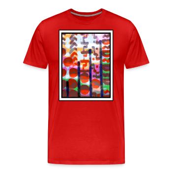 Japan Inspired Design - Men's Premium Organic T-Shirt - red - Front - Damien (186cm)