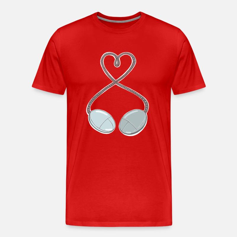 PC - Mouse - Games - Computer Mouse - Men's Premium Organic T-Shirt - red