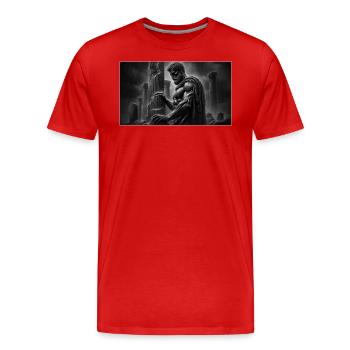 The Philosopher and the Ruins - Men's Premium Organic T-Shirt - red - Front - Damien (186cm)