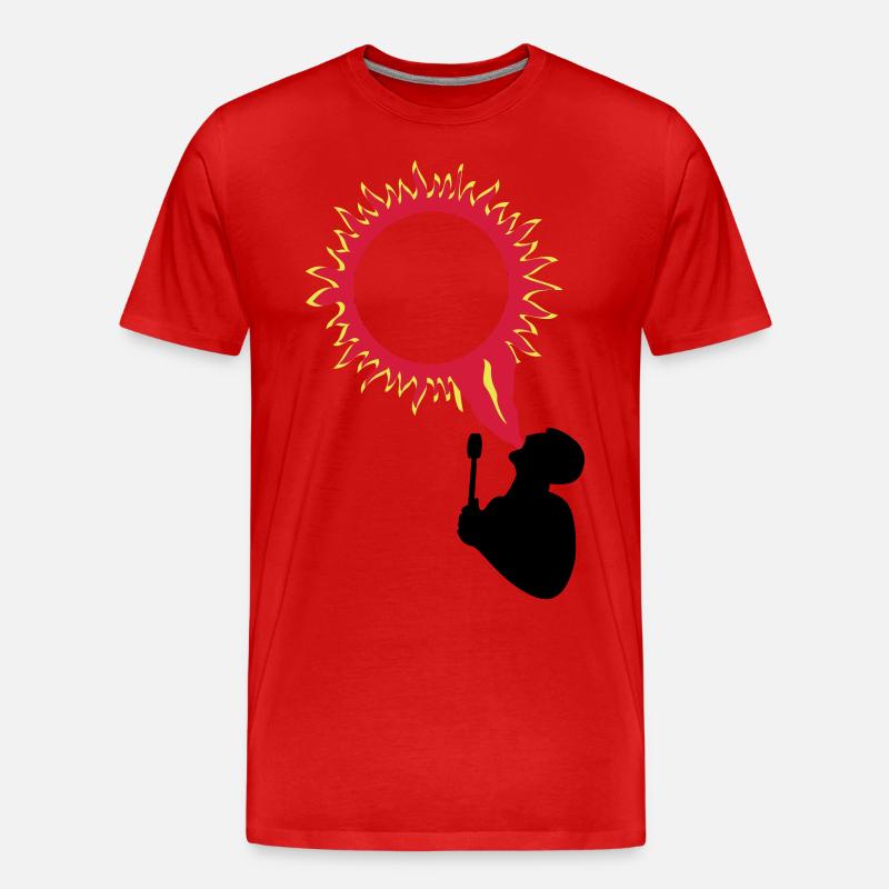 Feuerspucker - Männer Premium Bio T-Shirt - Rot