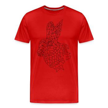 Rabbit geometric - Men's Premium Organic T-Shirt - red - Front - Damien (186cm)