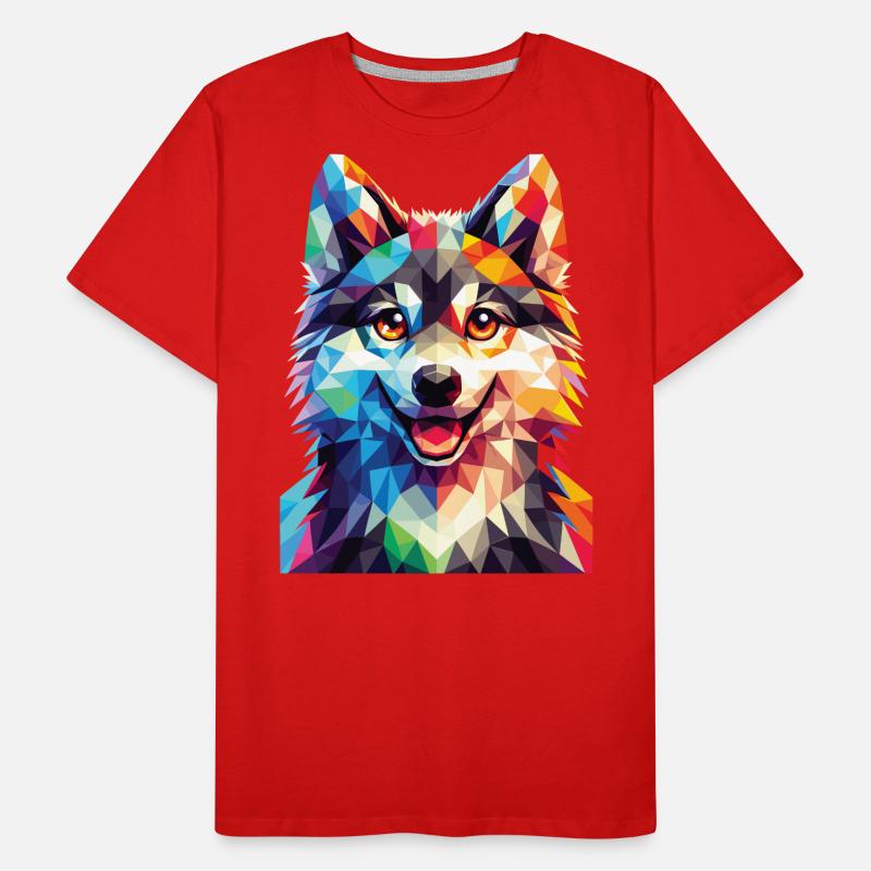Polygon Wolf Männer Premium Bio T-Shirt