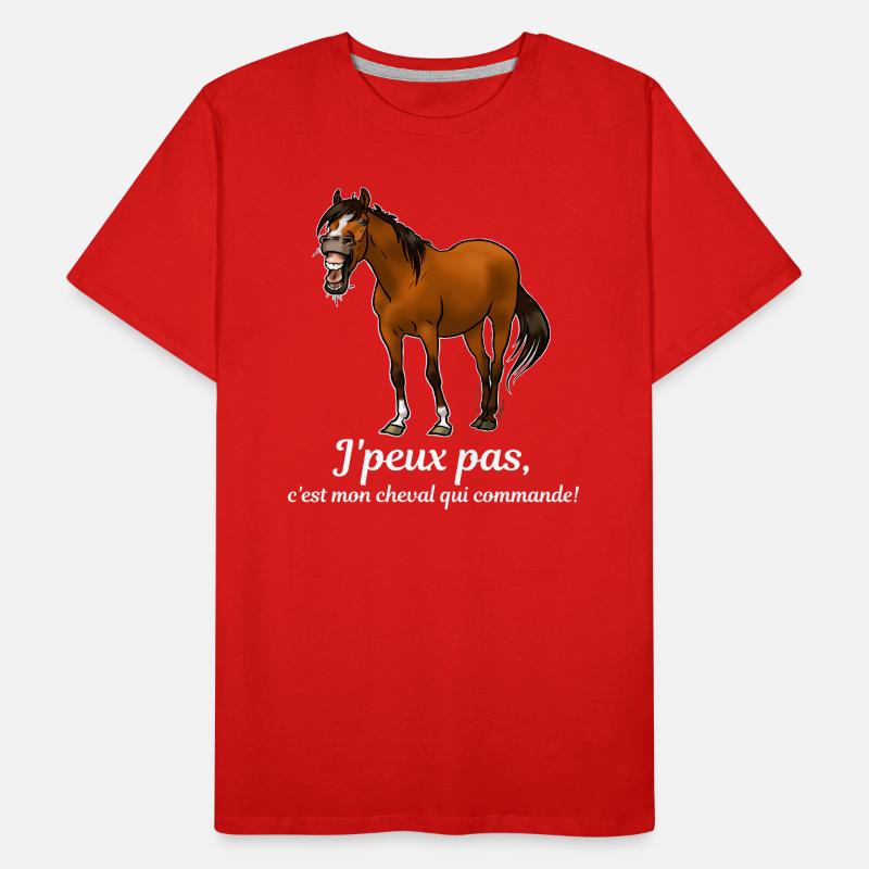Mon cheval commande (blanc) T-shirt bio Premium Homme