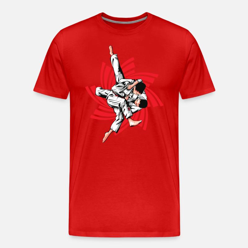 Roter Judo-Griff - Männer Premium Bio T-Shirt - Rot