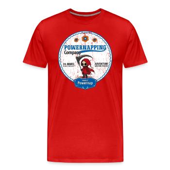 Sleep Shirt - Power Napping - Ironic T-Shirt - Men's Premium Organic T-Shirt - red - Front - Damien (186cm)