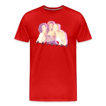 Friends Monica Rachel Phoebe - Männer Premium Bio T-Shirt - Rot - Vorne - Damien (186cm)