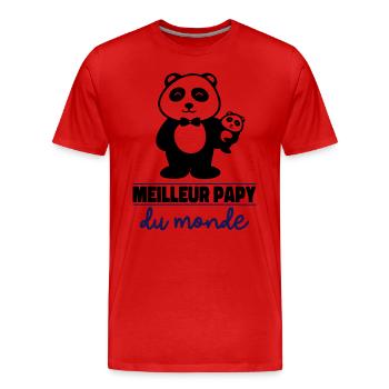 meilleur papy du monde - T-shirt bio Premium Homme - rouge - Devant - Damien (186cm)