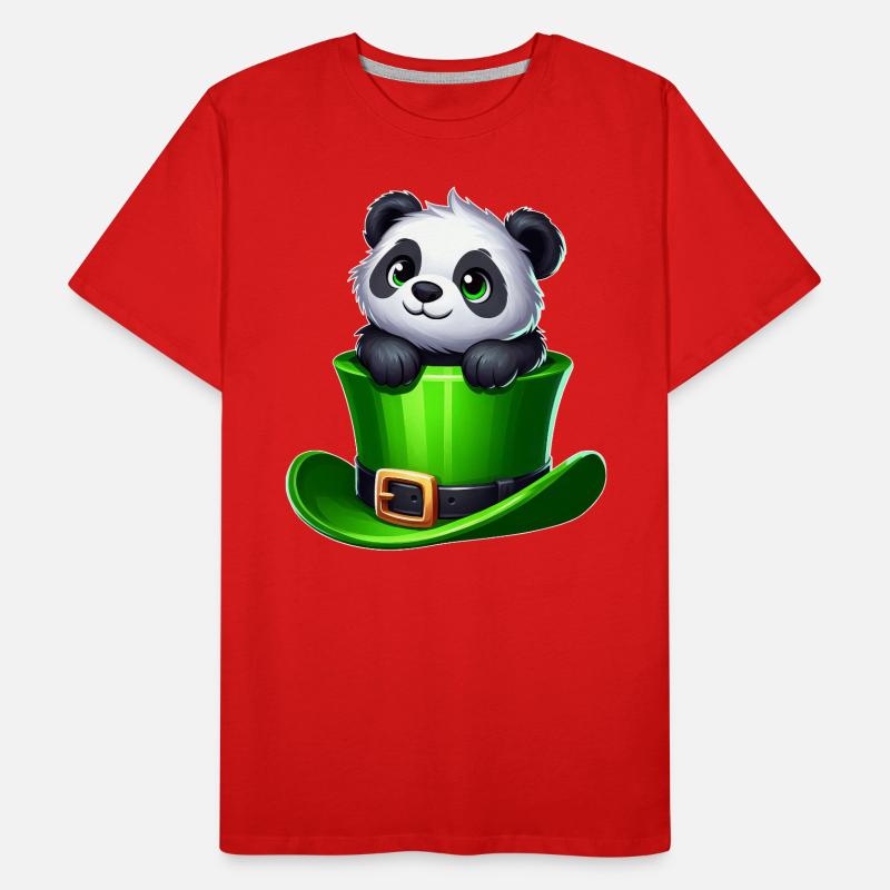 Saint-Patrick Panda Cylindre Trèfle T-shirt bio Premium Homme