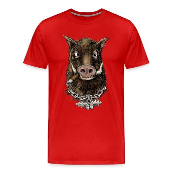 Cooler Eber - T-shirt bio Premium Homme - rouge - Devant - Damien (186cm)
