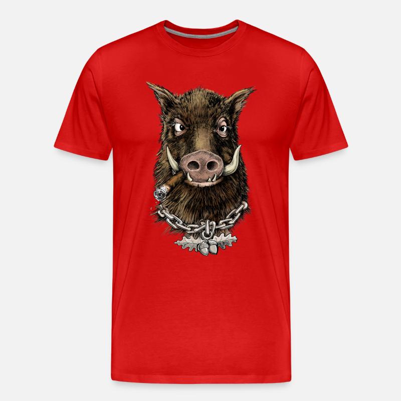 Cooler Eber - Männer Premium Bio T-Shirt - Rot