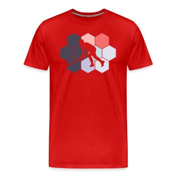 Field Hockey Abstract Field Hockey Player Hockey - Men's Premium Organic T-Shirt - red - Front - Damien (186cm)