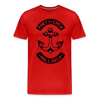 PARTY CREW MALLORCA - Männer Premium Bio T-Shirt - Rot - Vorne - Damien (186cm)