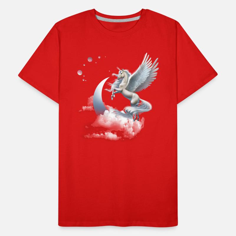Einhorn oder Pegasus Fliegendes Pferd Männer Premium Bio T-Shirt