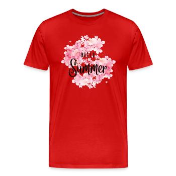 Hello Summer 3 - T-shirt bio Premium Homme - rouge - Devant - Damien (186cm)