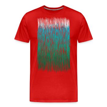 Türkis Petrol Grafik - Männer Premium Bio T-Shirt - Rot - Vorne - Damien (186cm)