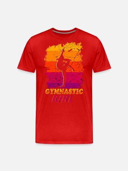 Gymnastique Filles Gymnaste Acrobaties - T-shirt bio Premium Homme - rouge