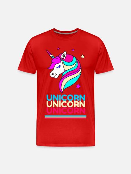 Unicorn Unicorn Unicorn - Men's Premium Organic T-Shirt - red