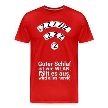 Sleep like Wi-Fi: Outage is annoying - Men's Premium Organic T-Shirt - red - Front - Damien (186cm)