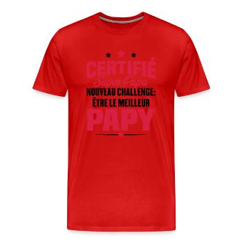 Cadeau nouveau challenge être le meilleur papy - T-shirt bio Premium Homme - rouge - Devant - Damien (186cm)