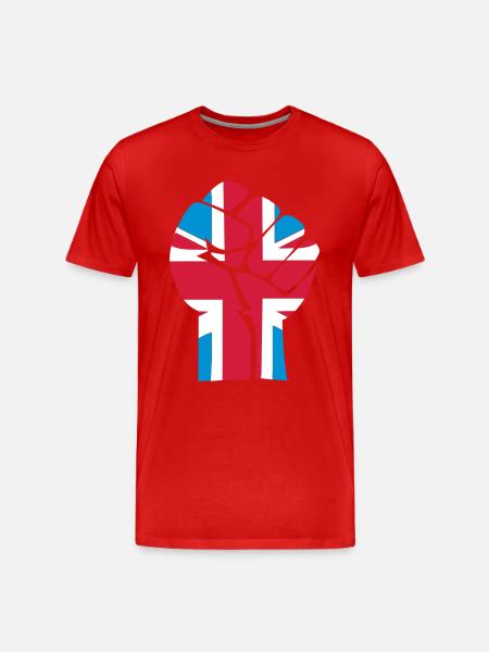 fist_uk_3clr - Men's Premium Organic T-Shirt - red