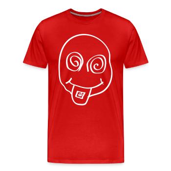 bandes de papier (un ticket, s'il vous plaît, acide, Parti) - T-shirt bio Premium Homme - rouge - Devant - Damien (186cm)