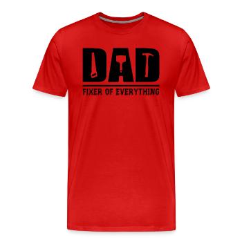 Dad - Fixer Of Everything Dad Gift - T-shirt bio Premium Homme - rouge - Devant - Damien (186cm)
